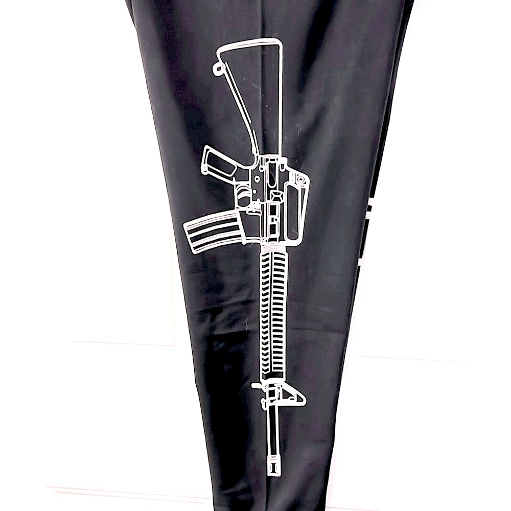 🔴 CLEARANCE- BLACK GUN PISTOL FIREARM RIFLE LEG HOLSTER LEGGINGS Fits XXL 1X 2X - Picture 5 of 9